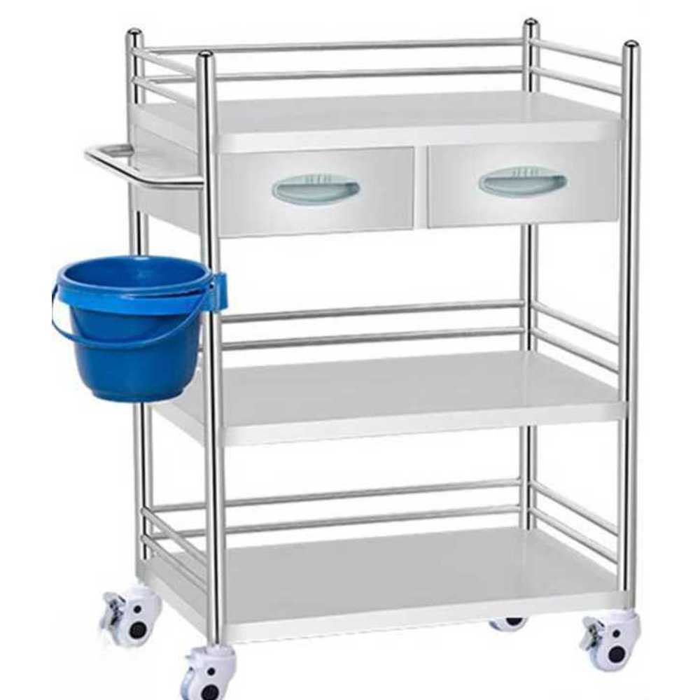 드레싱 카트 스텐 병원 간호 치료 랙 수납 보관 트롤리 소형 3단 - 상품 이미지