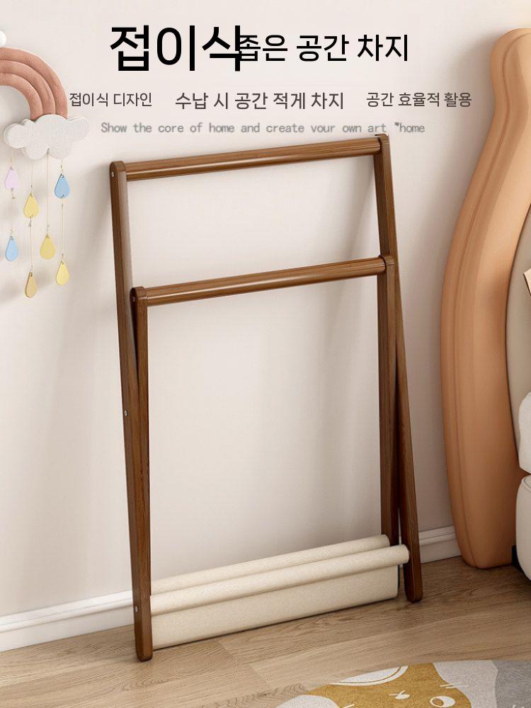 욕실 타올거치대 스탠드형 호텔 수건걸이 거치대 화장실 50cm 갈색 - 상세 이미지 5