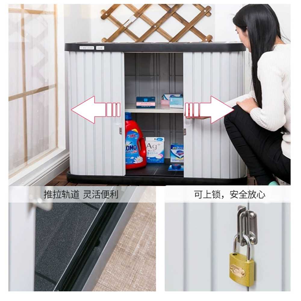 플라스틱 야외 보관함 미니 조립식 간이 농막 창고 910V 90.5cm - 상세 이미지 4