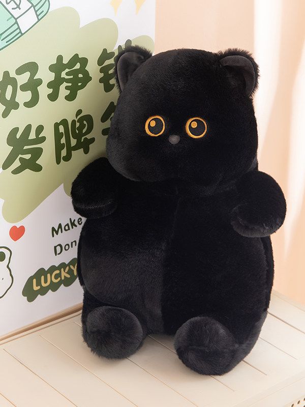 귀여운 검은 고양이 인형 애착 쿠션 봉제 인형 블랙 특이한 - 상세 이미지 2