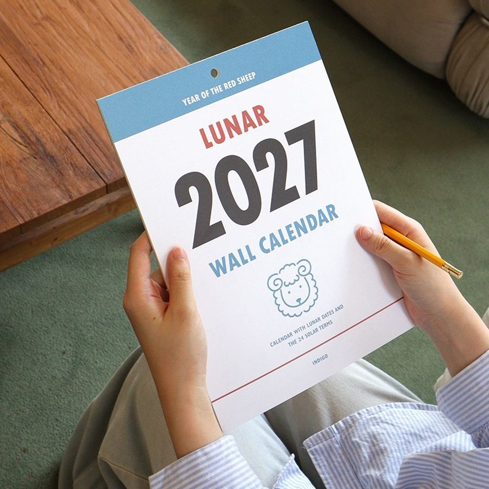 2027년 벽걸이달력 A4 27년 낱장 벽 달력 음력 절기 옛날 포스터 캘린더 - 상세 이미지 3