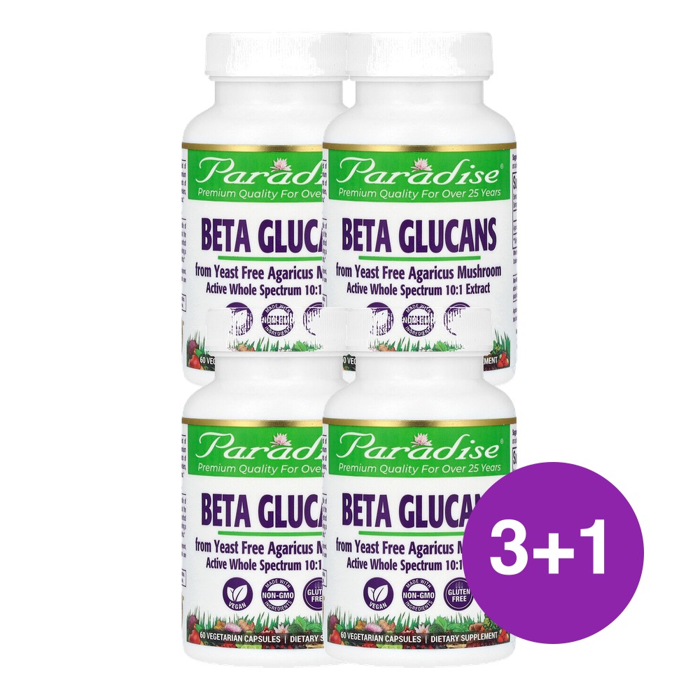 파라다이스허브 베타글루칸 250mg 60캡슐, 4개 - 상품 이미지