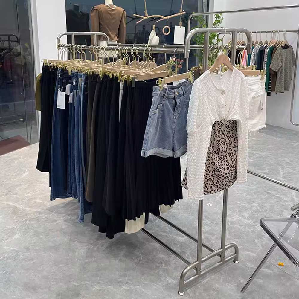의류 매장 행거 드레스룸 옷가게 용품 옷걸이 철제 진열대 140cm - 상세 이미지 2