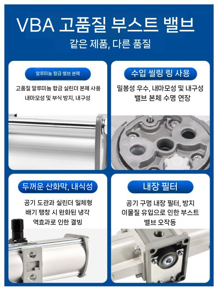 공압 부스터 실린더 압축기 부스터밸브 펌프 산업용 부품 VBA10A-02GN+10L카톤 - 상세 이미지 5