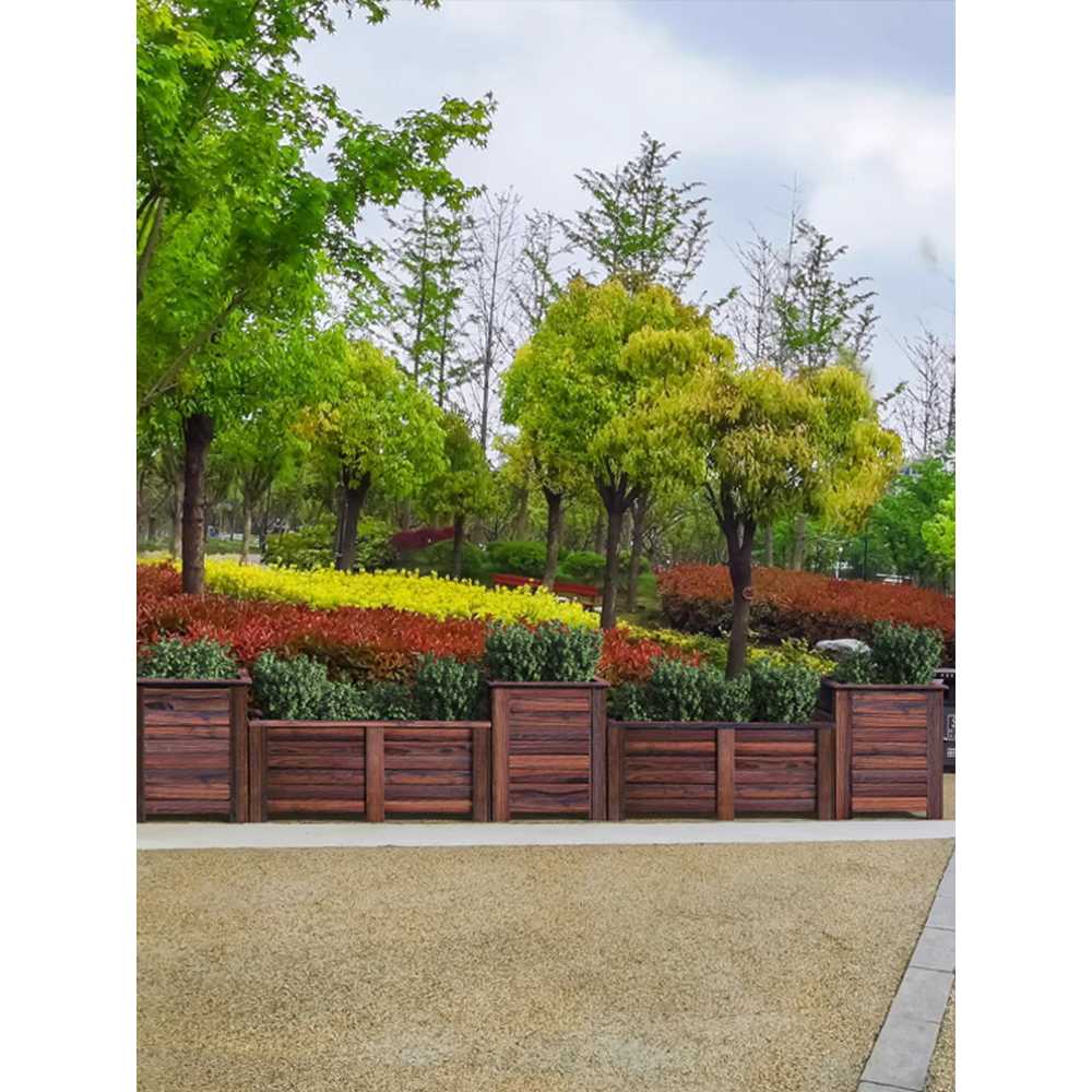 대형 방부목 화분 가로수 실외 조경 원예 플랜트 박스 100x40x40 - 상세 이미지 2