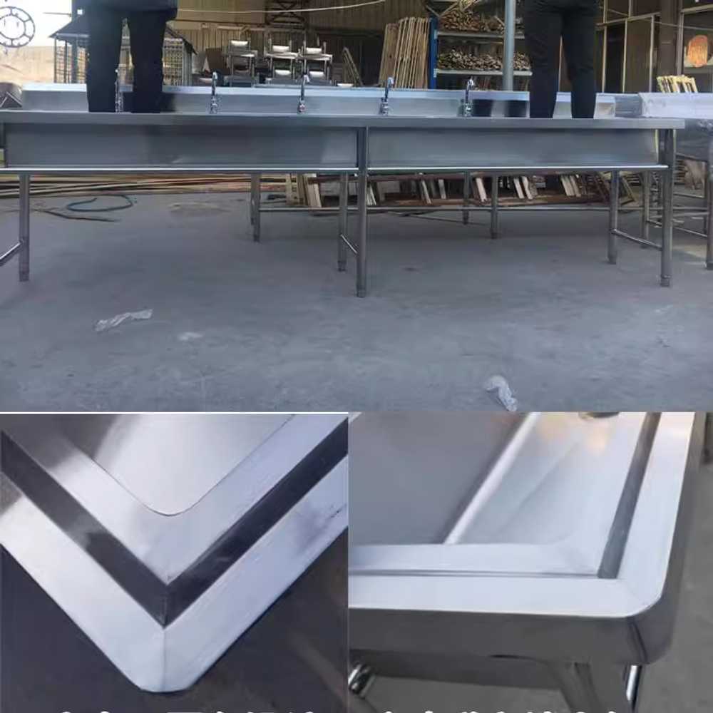 캠핑장 대형 개수대 학교 공장 스테인리스 세면대 120x50x80 - 상세 이미지 4