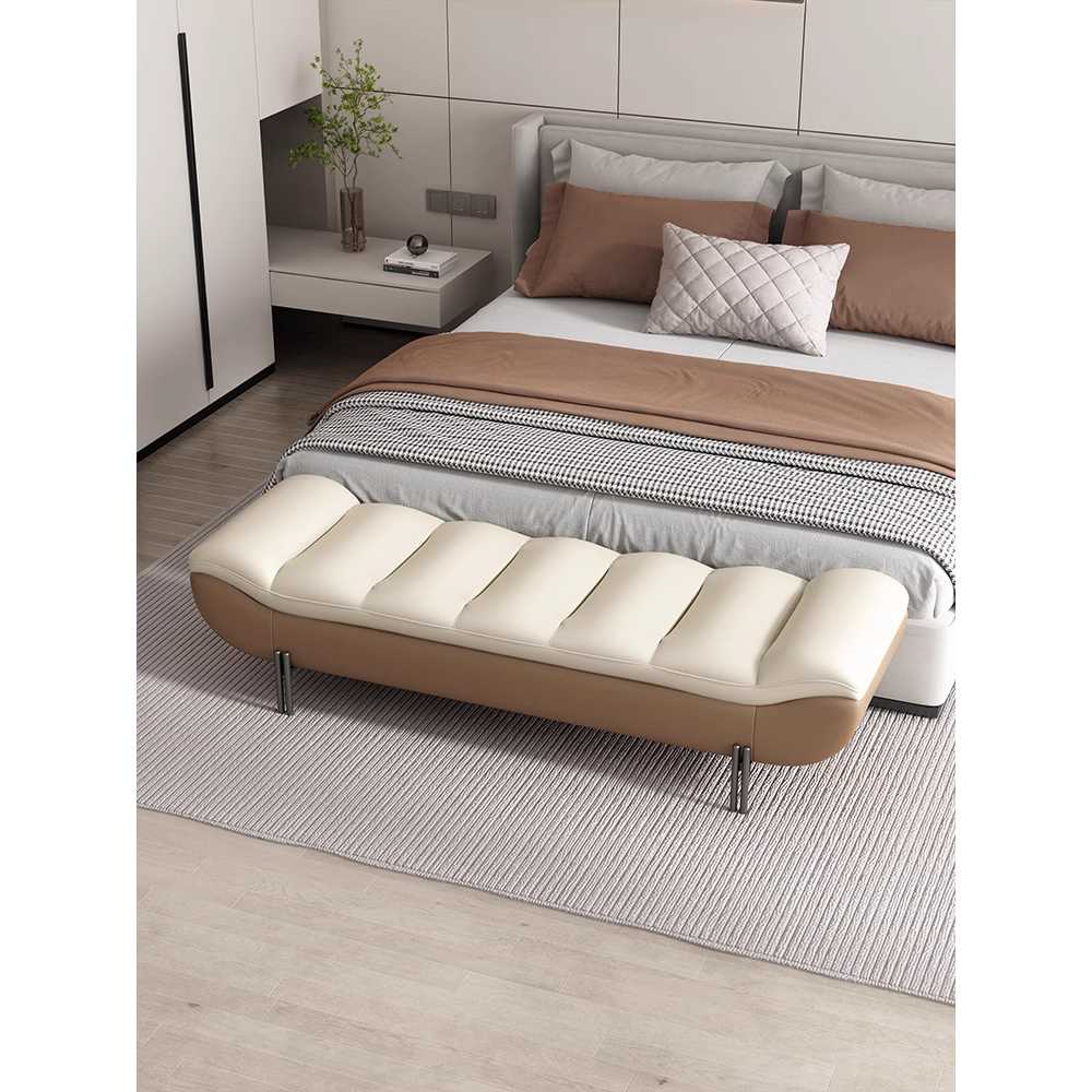 베드 스툴 엔틱 침대 침실 용품 긴 옆 인테리어용 소파 벤치 120cm - 상세 이미지 2