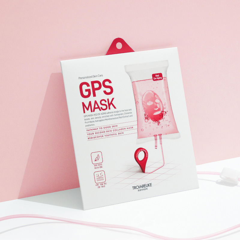 트로이아르케 탄력앰플 콜라겐에센스 에스테틱 하이드로겔 마스크팩 GPS 마스크 레드 1매 - 메인 이미지