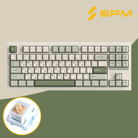 SPM키보드 몽돌키보드 PL87W 베이지, 저소음 목새축 리니어