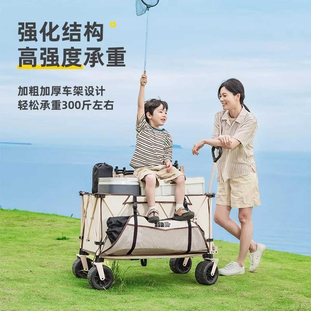 캠핑 왜건 정원 피크닉 야외용 접이식 푸시 핸드카트 - 상세 이미지 4