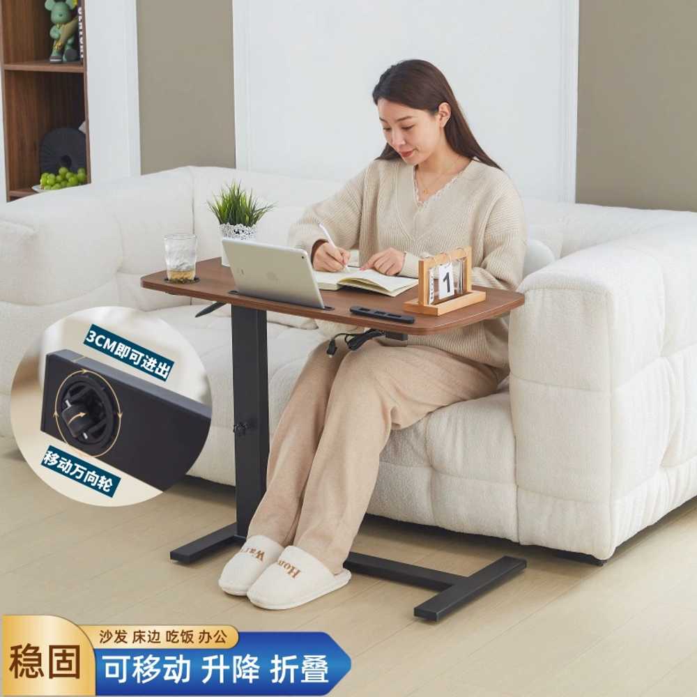 유압식 테이블 노트북 협탁 접이식 침대옆 간이 선반 80x40cm - 상세 이미지 3