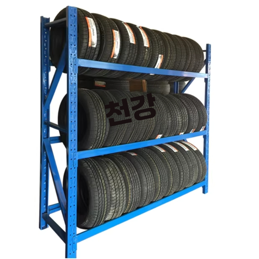 타이어 진열대 정리대 앵글 보관대 바퀴 선반 전시대 120x40x200 이미지 6