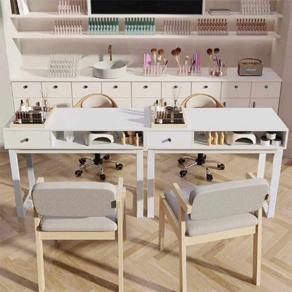 네일아트 책상 매니큐어 시술대 뷰티 작업대 테이블 80cm 흰색 80cm 번짐 없음 - 상세 이미지 5