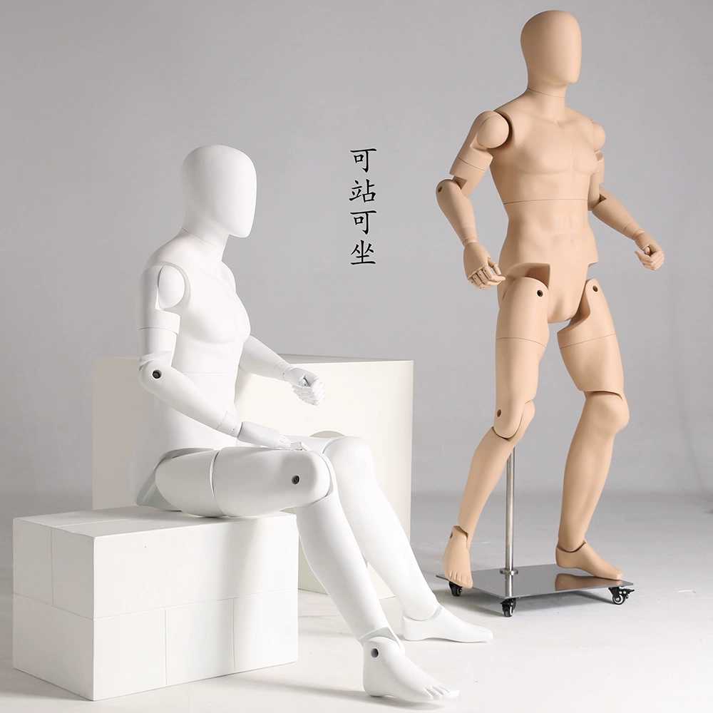 관절 마네킹 쇼핑몰 쇼룸 전시 용품 피팅 전신 구체 마네킨 얼굴 - 상세 이미지 4