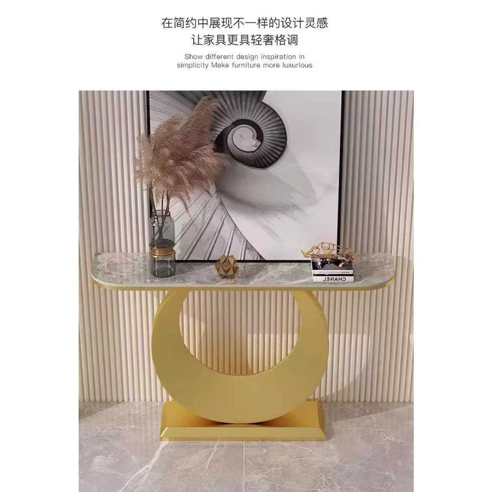 복도 테이블 현관 콘솔 거실 용품 장식장 엔틱 북유럽 반달 A100x30x75 - 상세 이미지 4