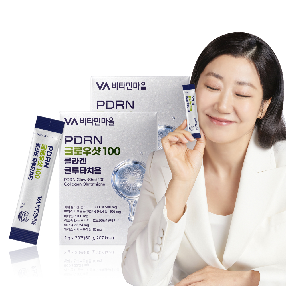 [2개월분] 비타민마을 PDRN 글로우샷 100 콜라겐 리포좀 글루타치온 30포, 2개 - 상품 이미지