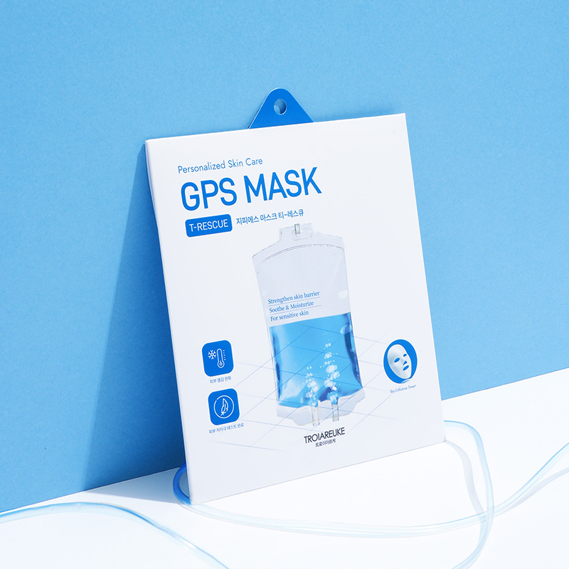 트로이아르케 GPS 티-레스큐 블루 열감피부 열노화 쿨링 진정 마스크팩 - 메인 이미지