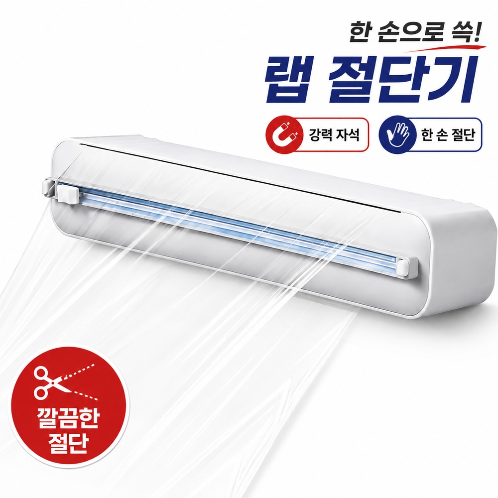냉장고 랩 커터기 벽걸이형 주방용품 보관함 그레이 랩 커터 기본 - 상세 이미지 2