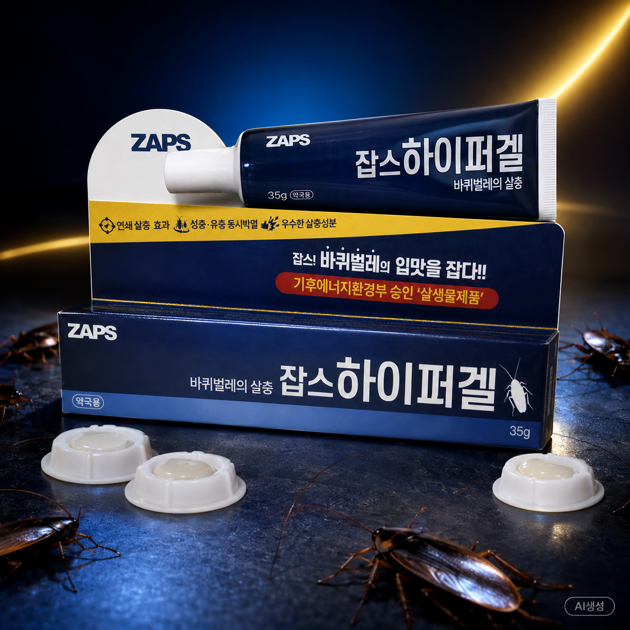 잡스 바퀴약 + 먹이캡 10개 하이퍼겔 바퀴벌레약 퇴치제 없애는약 없애는법 - 상품 이미지