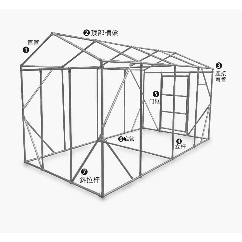 조립식온실 차양 단열재 간이 텃밭 비닐하우스 프레임 2x2x2.25m - 상세 이미지 5
