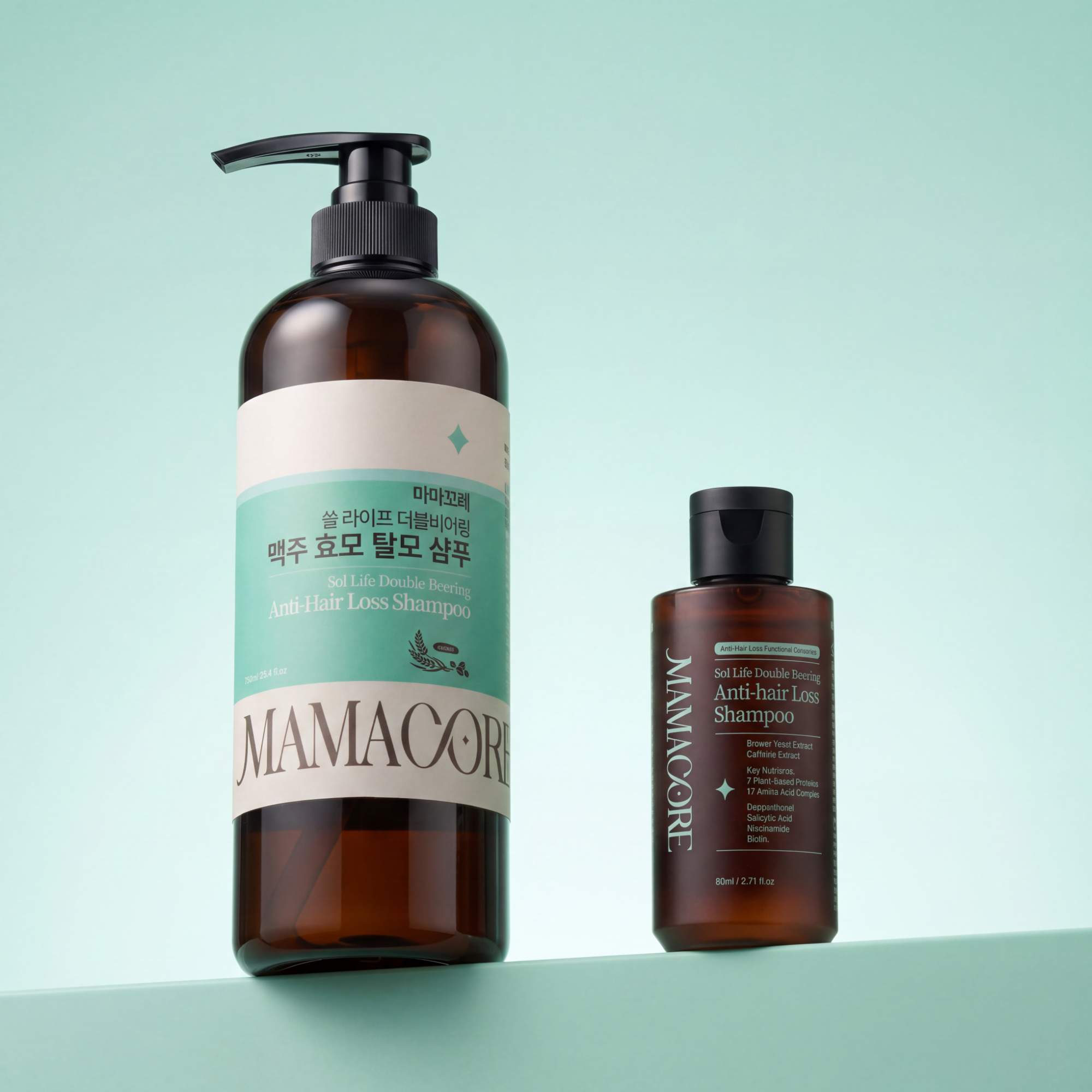 마마꼬레 쏠 라이프 맥주효모 카페인 모발 볼륨 약산성 대용량 탈모 샴푸 750ml, 1개 - 메인 이미지