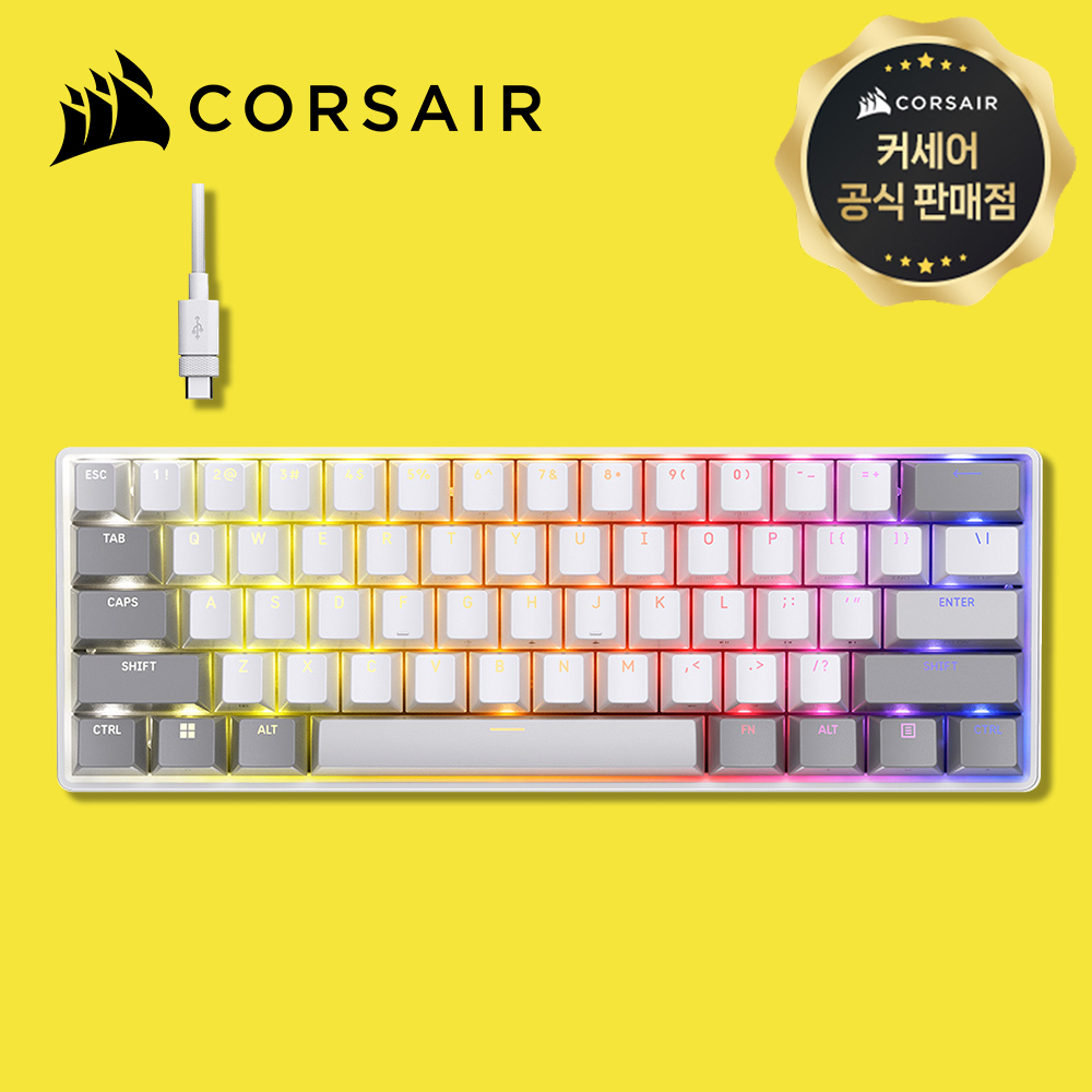 [국내정발] 커세어 클리퍼 PRO 미니 게이밍키보드 화이트, MGX 자석축 - 상품 이미지