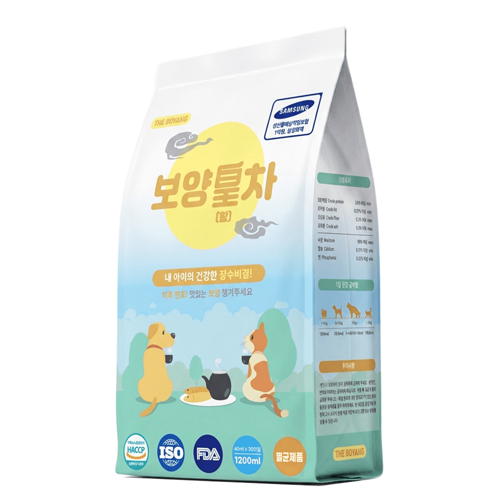 더보양 보양황차 강아지 고양이 황태 보약 노견 노묘 기력보충 면역+영양, 40ml, 30개 - 상품 이미지