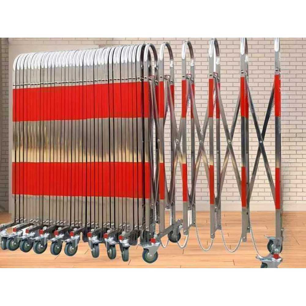 자바라 울타리 바리게이트 스텐 학교 쇼핑몰 접이식 펜스 1.1x4m - 상품 이미지