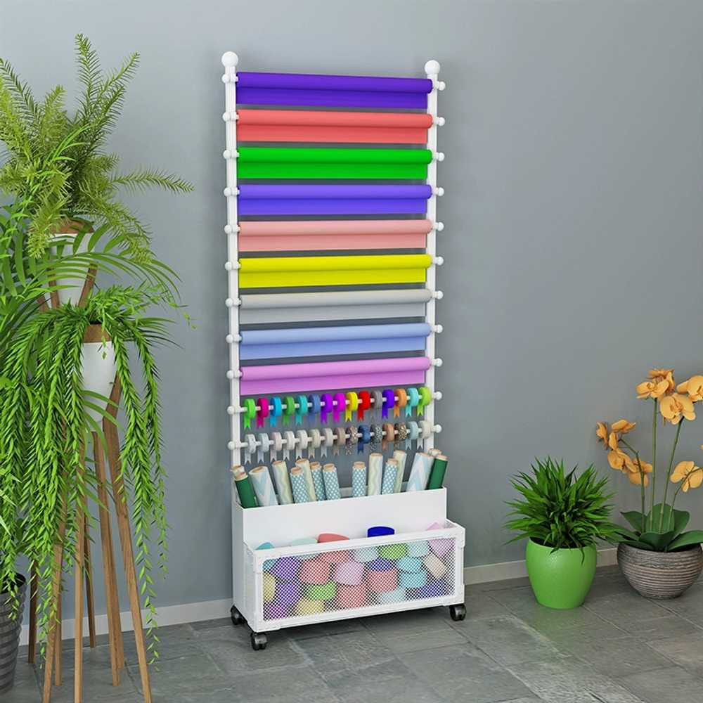 리본 거치대 진열대 플라워샵 꽃집 포장지 정리대 70x26x170CM - 상세 이미지 4