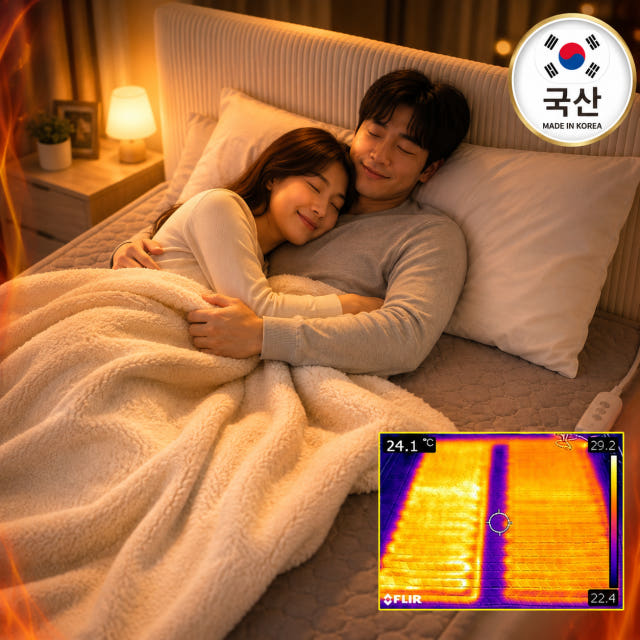 [26년국산한일]합방매트 분리난방 전기매트 반반전기장판 2인용 듀얼탄소세탁가능과열방지emf