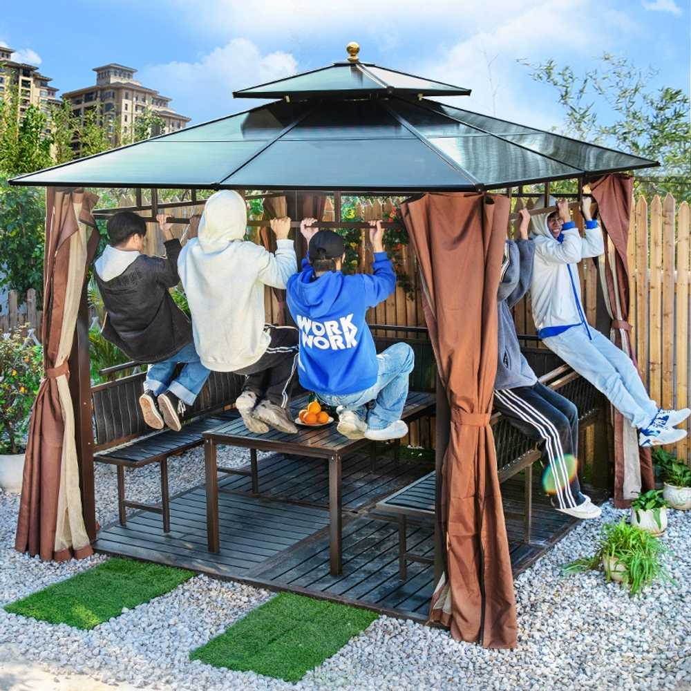조립식파고라 야외 정자 테라스 쉼터 바베큐장 원두막 2.5x2.5m 2.5x2.5m 4단 정자 - 상세 이미지 2