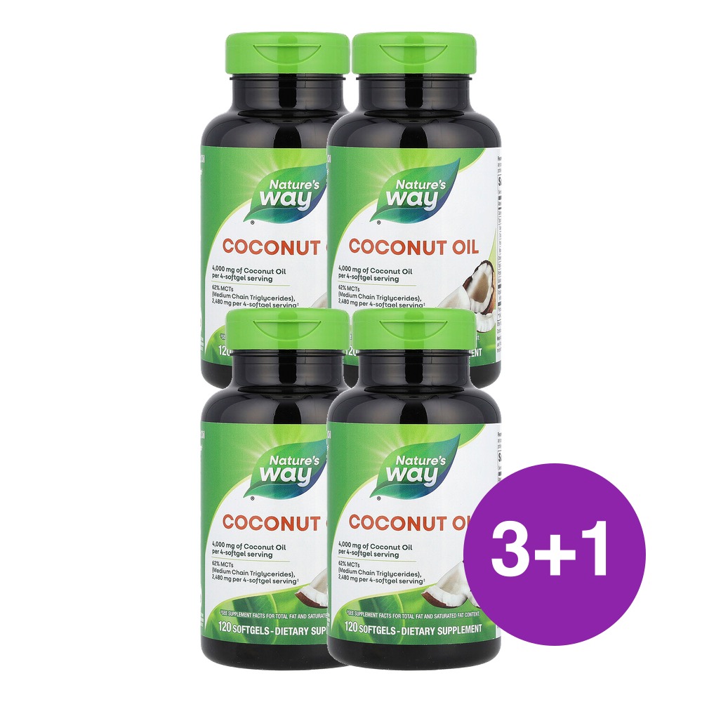 네이쳐스웨이 코코넛오일 1000mg 120캡슐, 4개 - 상품 이미지