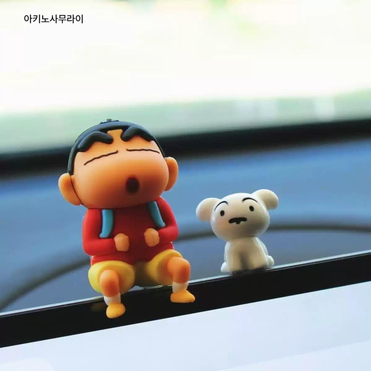 짱구 자동차 대시보드 장식 인형 차량용 네비게이션 소형 피규어 모니터 미니어처 크레용 신짱 백팩 짱구 + 흰둥이 - 상세 이미지 2
