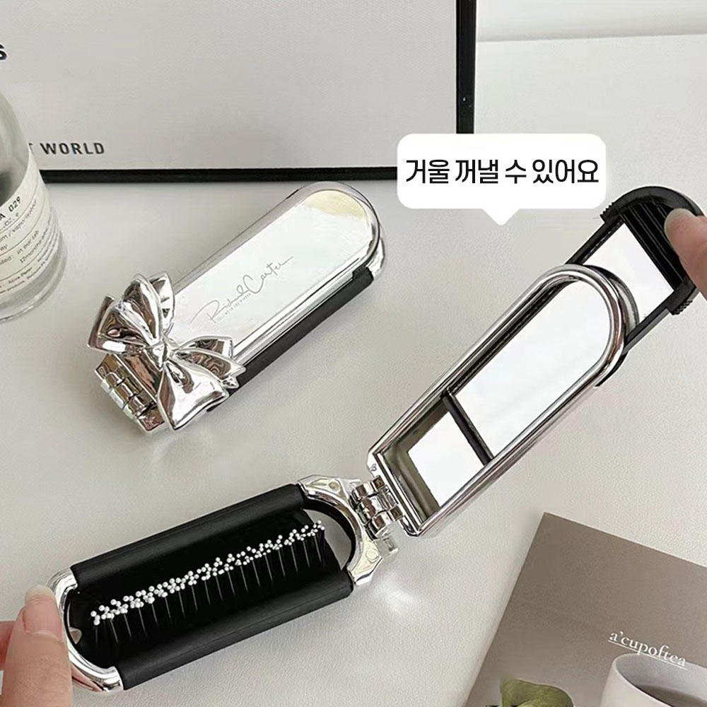 휴대용 접이식 패들 헤어 브러쉬 여행용 학생 미니 머리 빗 이미지 6