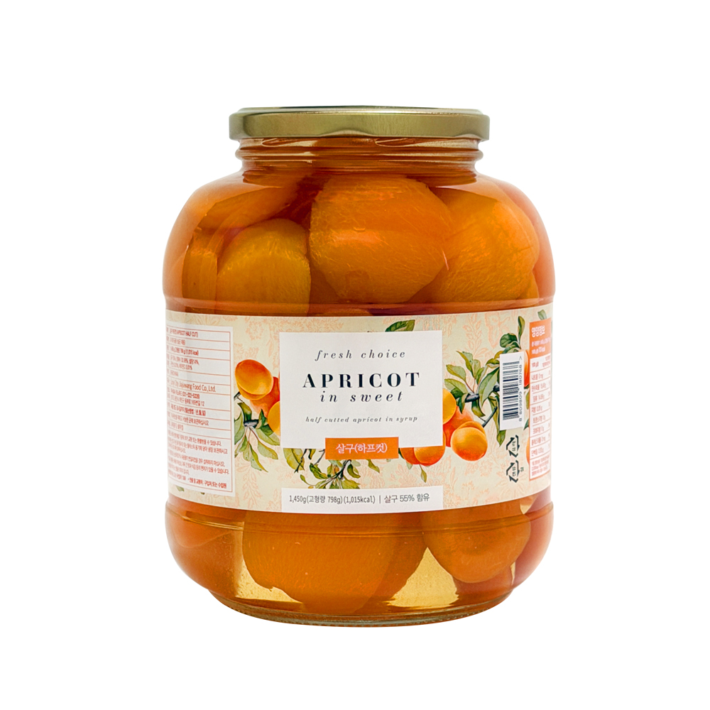 웰루츠 살구 하프컷 병조림 1,450g, 1병 - 상품 이미지