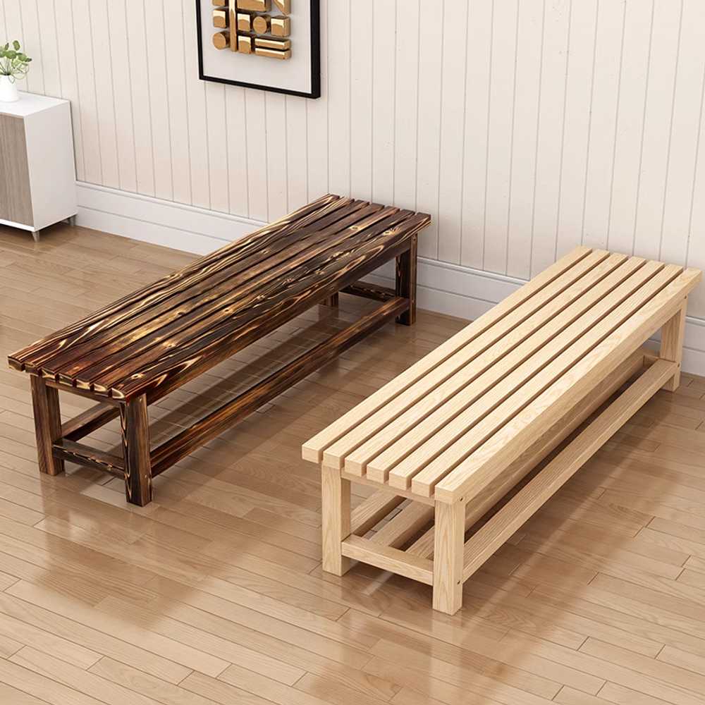 사우나 원목 긴의자 찜질방 목욕탕 용품 나무 탈의실 벤치 100x40x40 - 상세 이미지 4