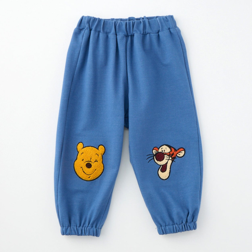 [발주상품] 디즈니 곰돌이푸 & 티거 사가라 자수 데님 니트 팬츠 80~100cm 블루 - 의류 - 하카타몰