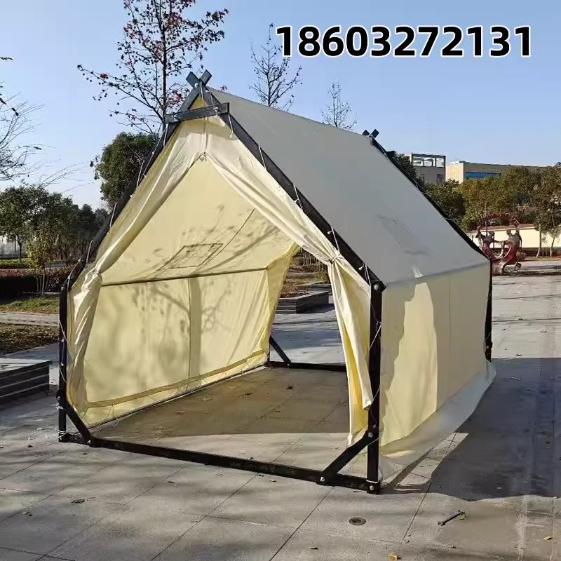 야외 캠핑 텐트 삼각형 목재 방수 경관 펜션 바비큐 천막 2x2m - 상세 이미지 4