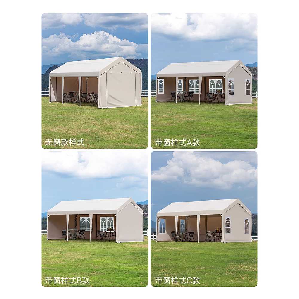 옥외천막 간이 창고 방풍 텐트 정원 바베큐 캠핑 천막 4x3m - 상세 이미지 5