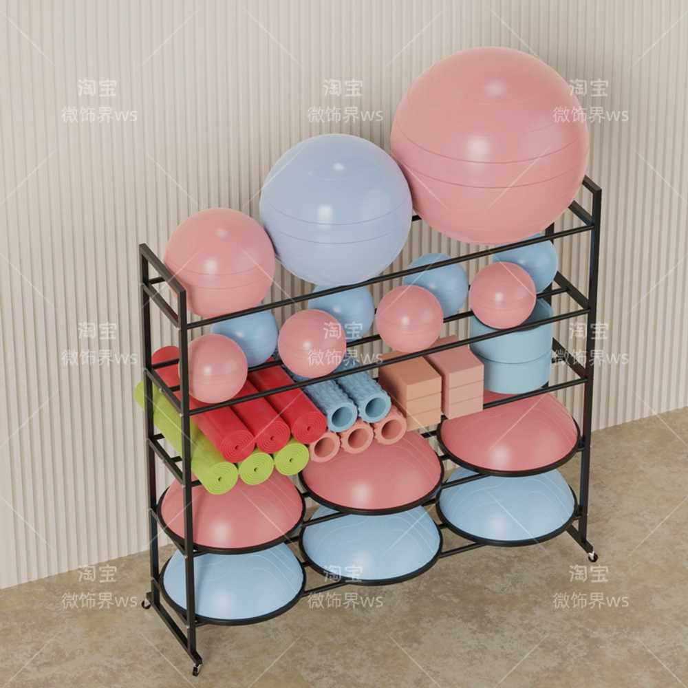 볼 보관함 보수볼 요가 선반 짐수납대 필라테스 랙 155x50 이미지 6