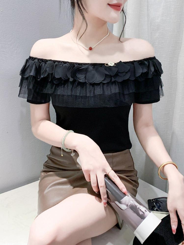 댄스복 상의 사교 공연복 반팔 연습복 라틴 여성 분홍색 M - 상세 이미지 5