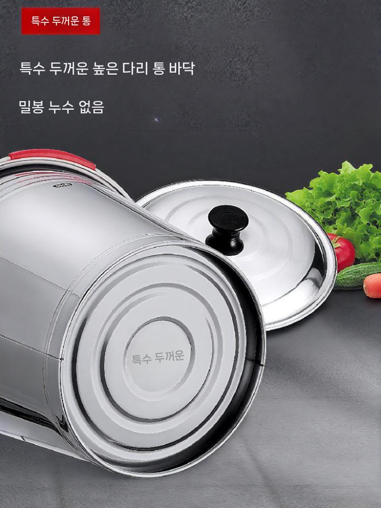 스텐 잔반통 음식물쓰레기통 짬통 스테인리스 수거통 업소용 32CM - 상세 이미지 5