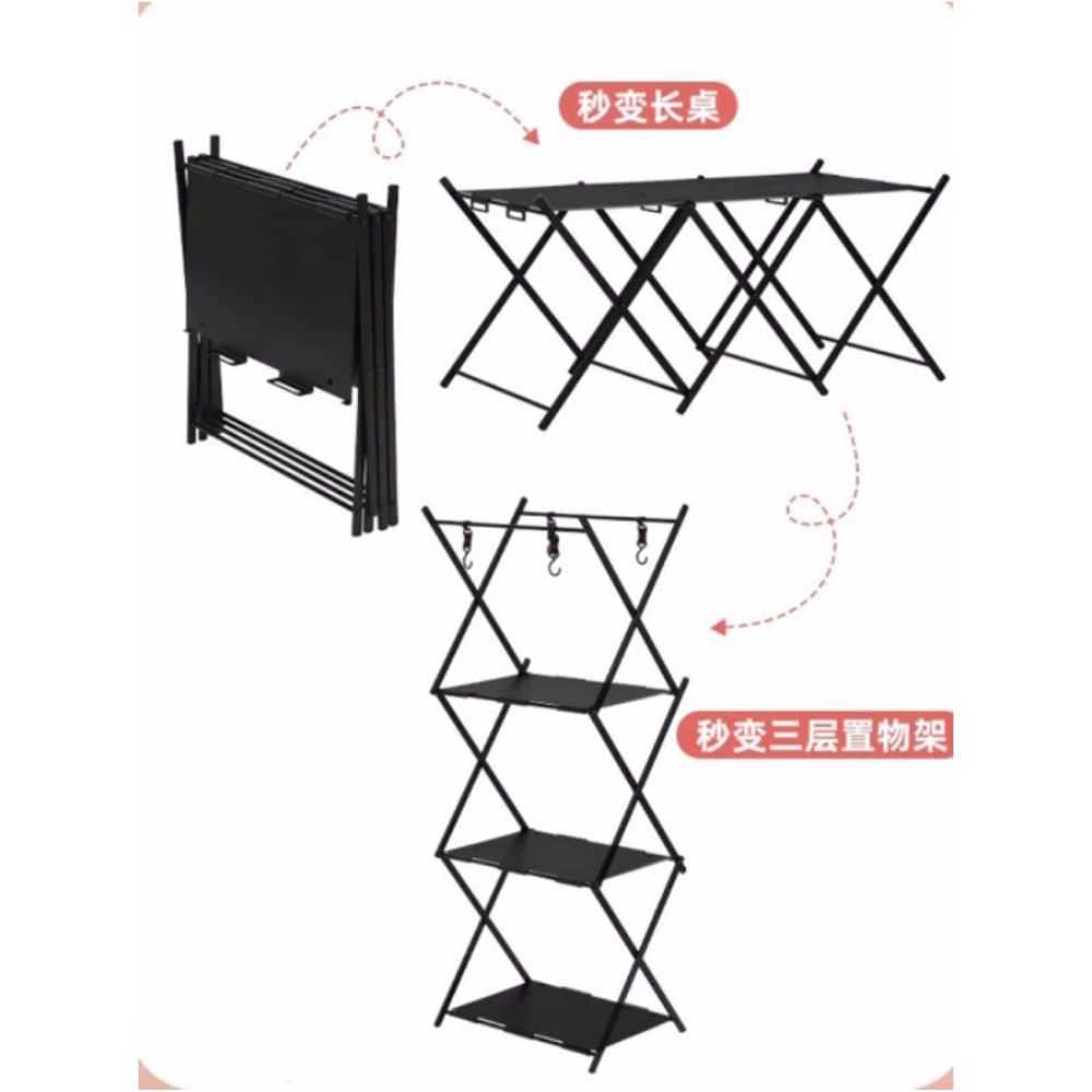 캠핑용 작업대 접이식 키친테이블 폴딩 행거 2단 선반 후크 - 상세 이미지 5
