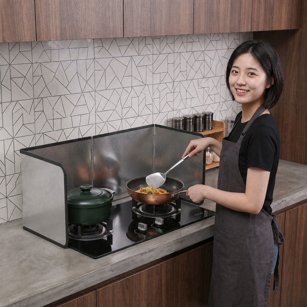 람스 기름튐방지 가스렌지가림막 인덕션 렌지 기름막이 오염방지 가드 대형 - 상품 이미지
