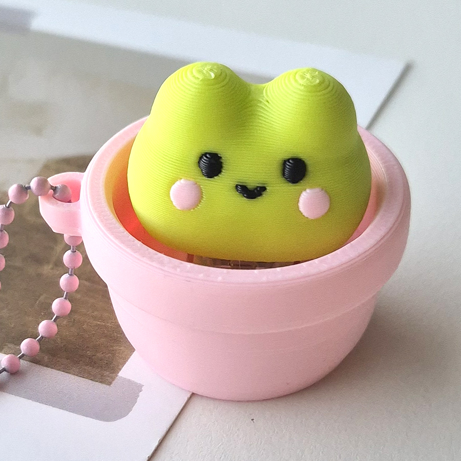 클리커 클릭커 피젯토이 키링 개구리 하마 딸깍이 키홀더 가방 열쇠고리 - 상세 이미지 4