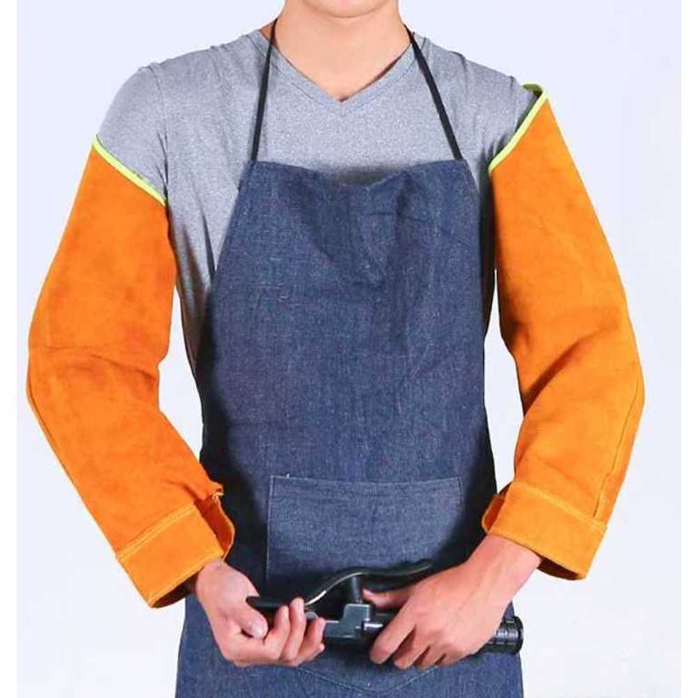 용접 팔토시 소가죽 작업용 난연 안전장갑 발 보호 32cm - 상세 이미지 2