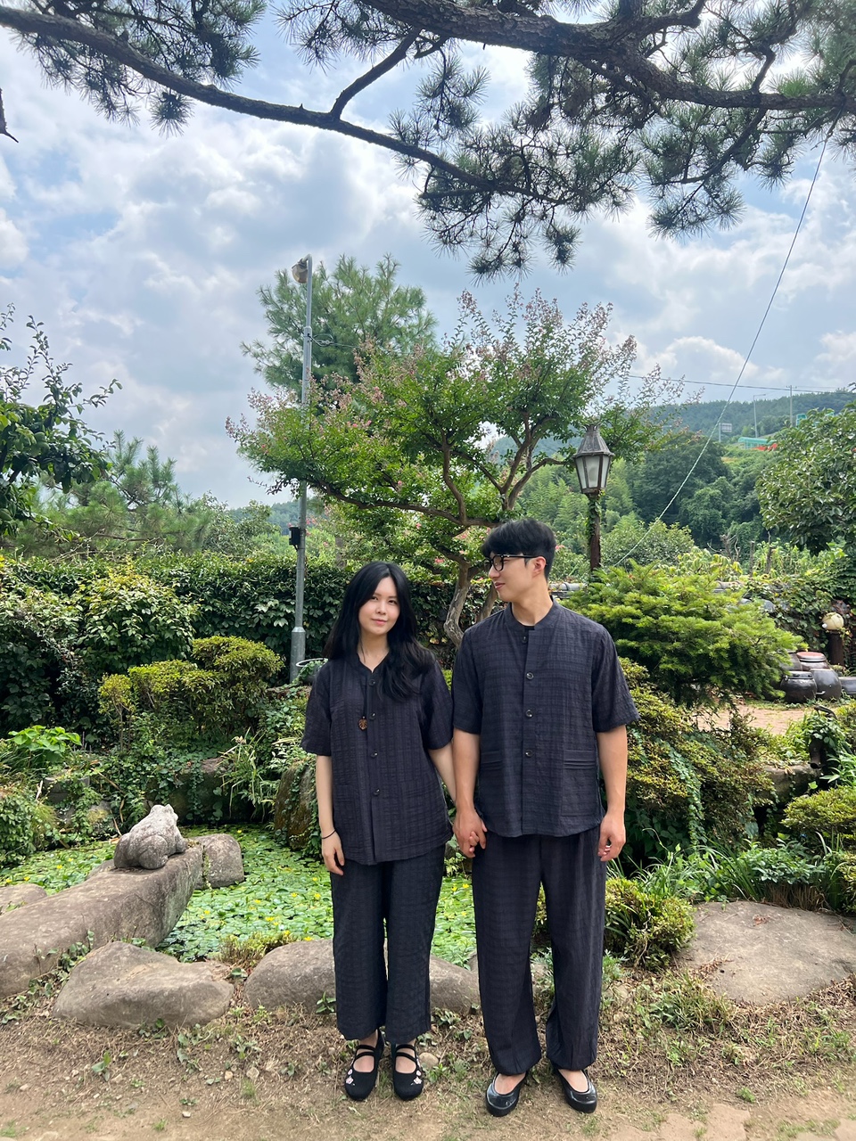 남녀공용 체크무늬 여름 반팔저고리 생활한복 법복 개량한복 - 상세 이미지 3