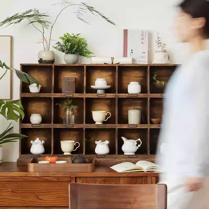 화분 진열대 소품 컵 도자기 인테리어 소품 수납 장식장 9칸 - 상세 이미지 3