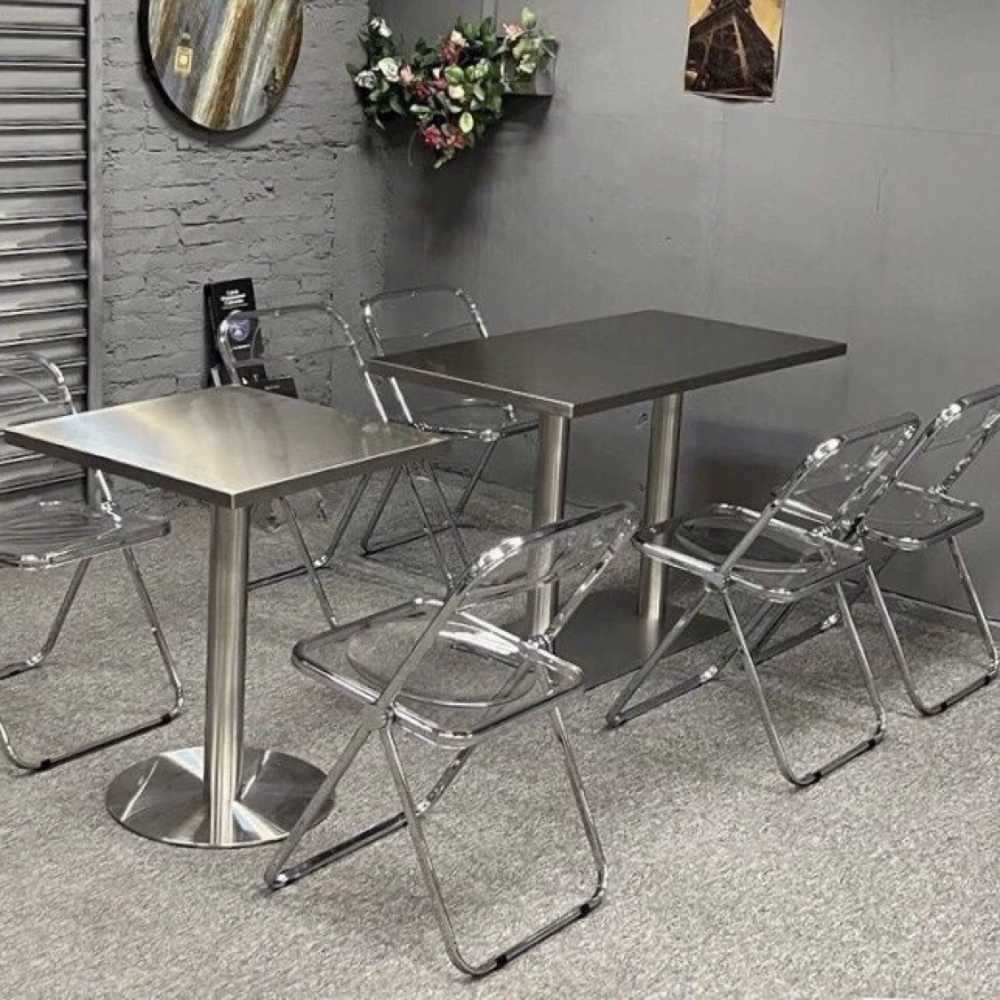 탁상 테이블 카페 철제 탁자 디저트 식당 티테이블 50x50x74 - 상세 이미지 2