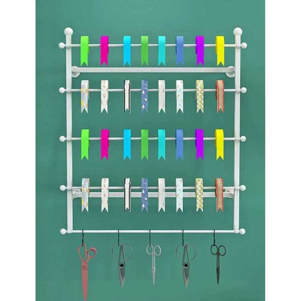 벽걸이 리본 거치대 꽃집 정리 수납 포장지 롤거치대 70x12x80 - 상세 이미지 2